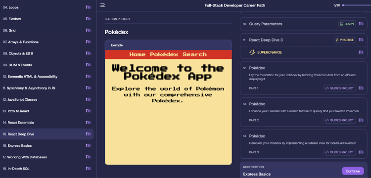 Pokedex app React project built with Mimo