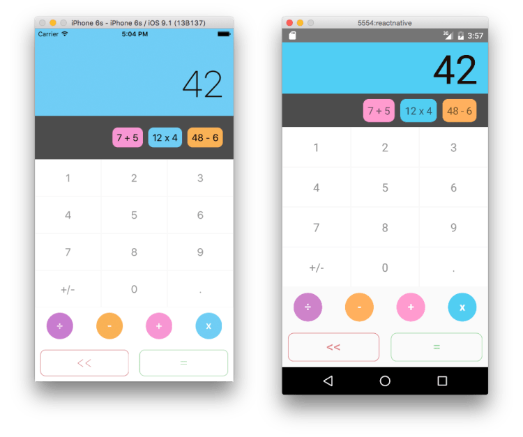 Cross-platform calculator React project