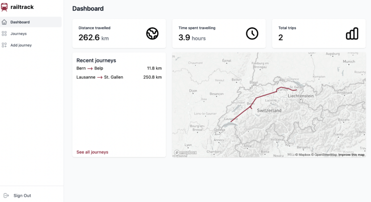 Rail journey tracker React project