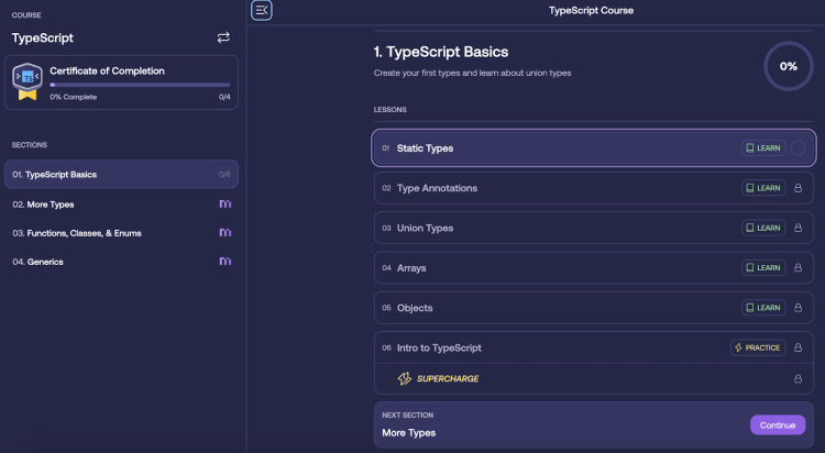 Mimo TypeScript course