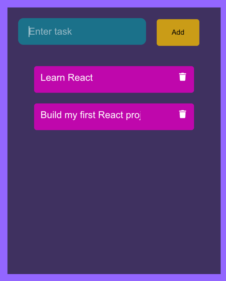 To-do list app React project