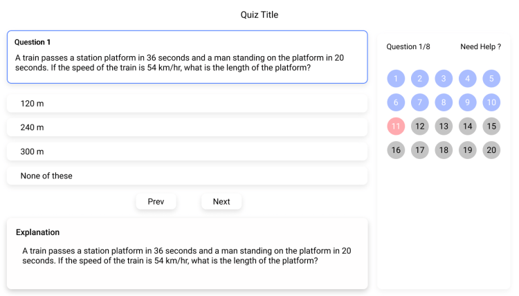 Quiz app React project