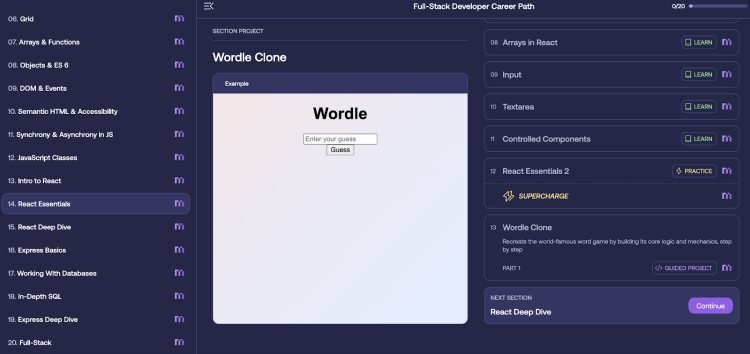 Wordle game clone React project built with Mimo