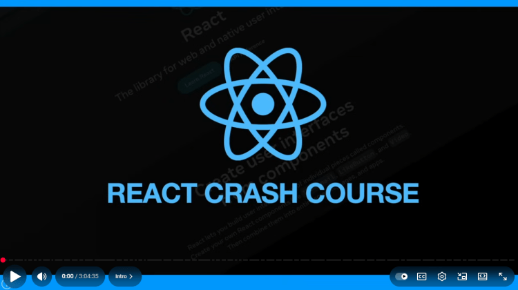 React Crash Course YouTube video