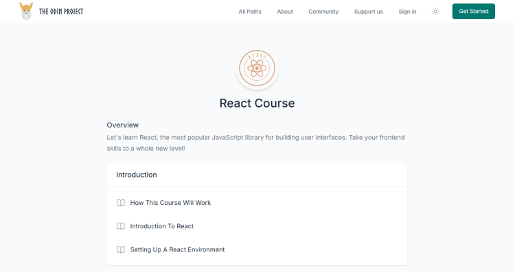 The Odin Project React Course